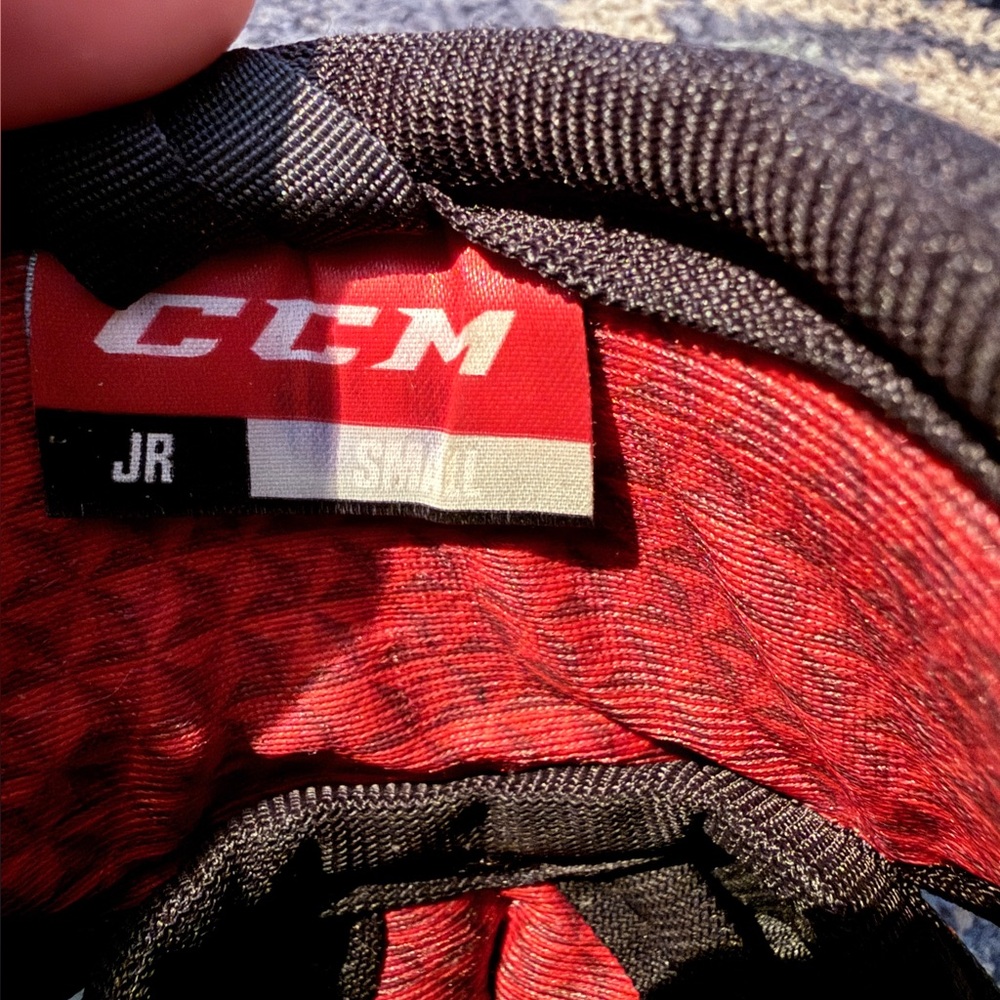 CCM Youth Hockey Elbow Pads in Red and Black
